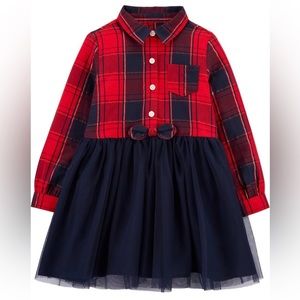 OshKosh B'gosh Sparkle Plaid & Tulle Dress Size-4 T